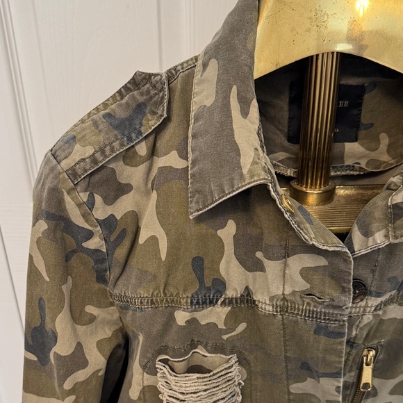 Women’s LoveTree Camouflage Utility Jacket Olive Green Camo Sz L - Picture 2 of 15